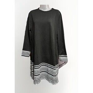 Exclusive Black and White Dress Size Xl Long Sleeves New w Tags